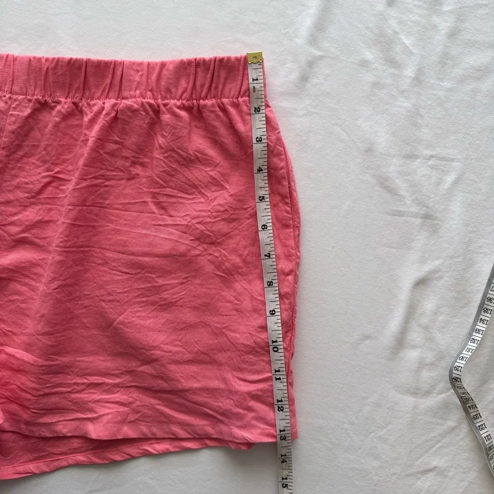 Show Me Your Mumu Hendrix Shorts XL Coral Pink Linen‎ Blend High Waist EXCELLENT